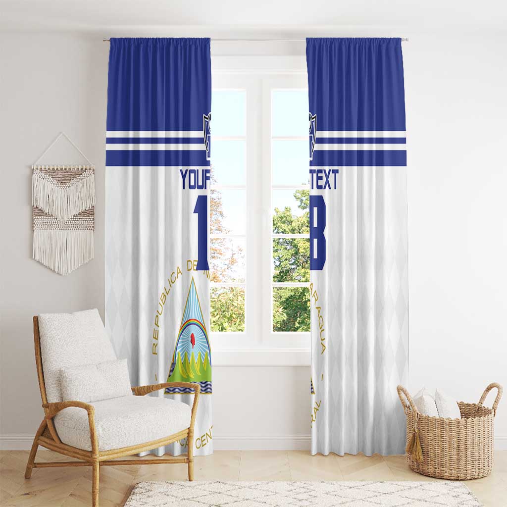 Custom Nicaragua Football Window Curtain La Azul y Blanco - Wonder Print Shop