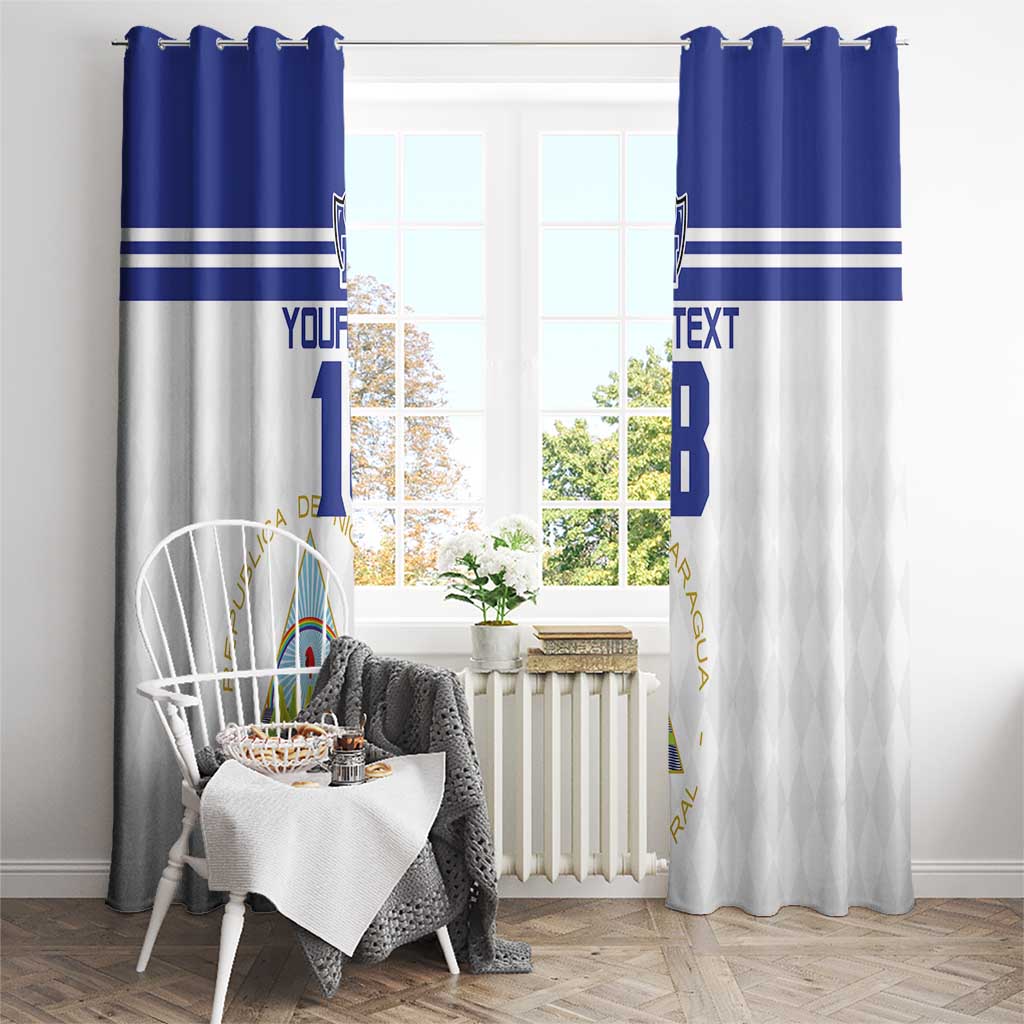 Custom Nicaragua Football Window Curtain La Azul y Blanco - Wonder Print Shop