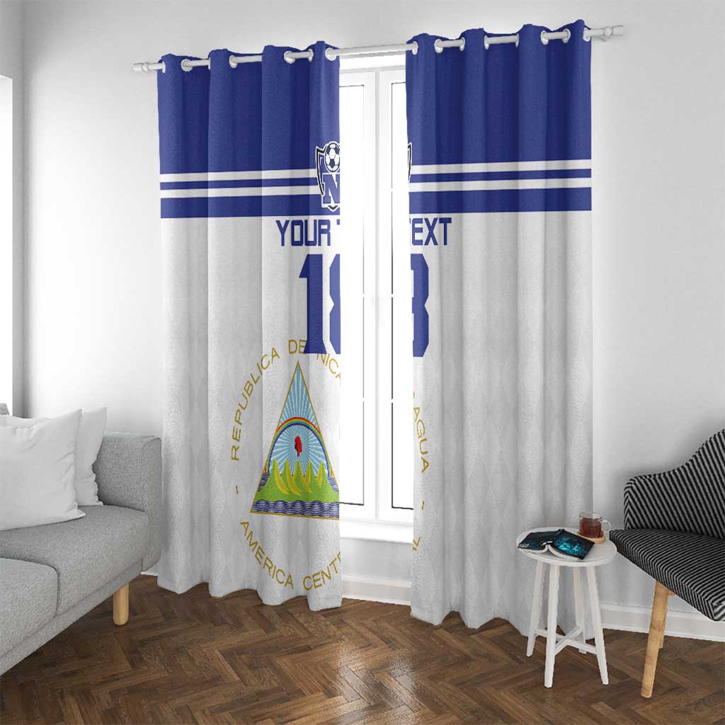 Custom Nicaragua Football Window Curtain La Azul y Blanco - Wonder Print Shop