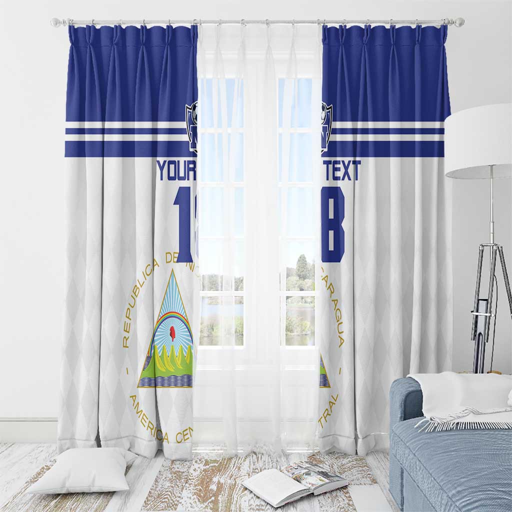 Custom Nicaragua Football Window Curtain La Azul y Blanco - Wonder Print Shop