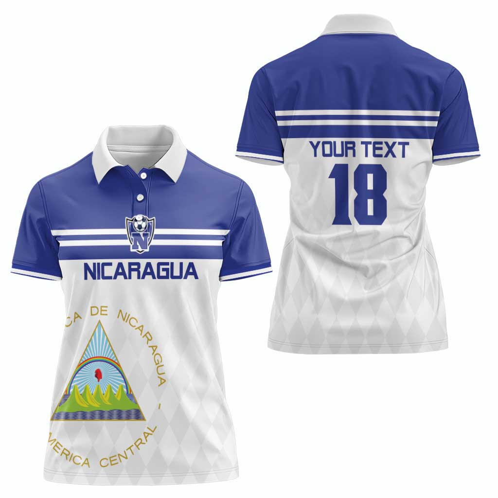 Custom Nicaragua Football Women Polo Shirt La Azul y Blanco - Wonder Print Shop