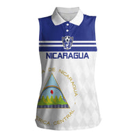 Custom Nicaragua Football Women Sleeveless Polo Shirt La Azul y Blanco - Wonder Print Shop