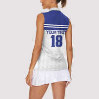 Custom Nicaragua Football Women Sleeveless Polo Shirt La Azul y Blanco - Wonder Print Shop