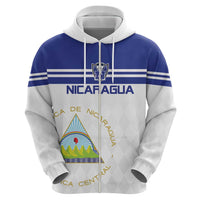 Custom Nicaragua Football Zip Hoodie La Azul y Blanco - Wonder Print Shop