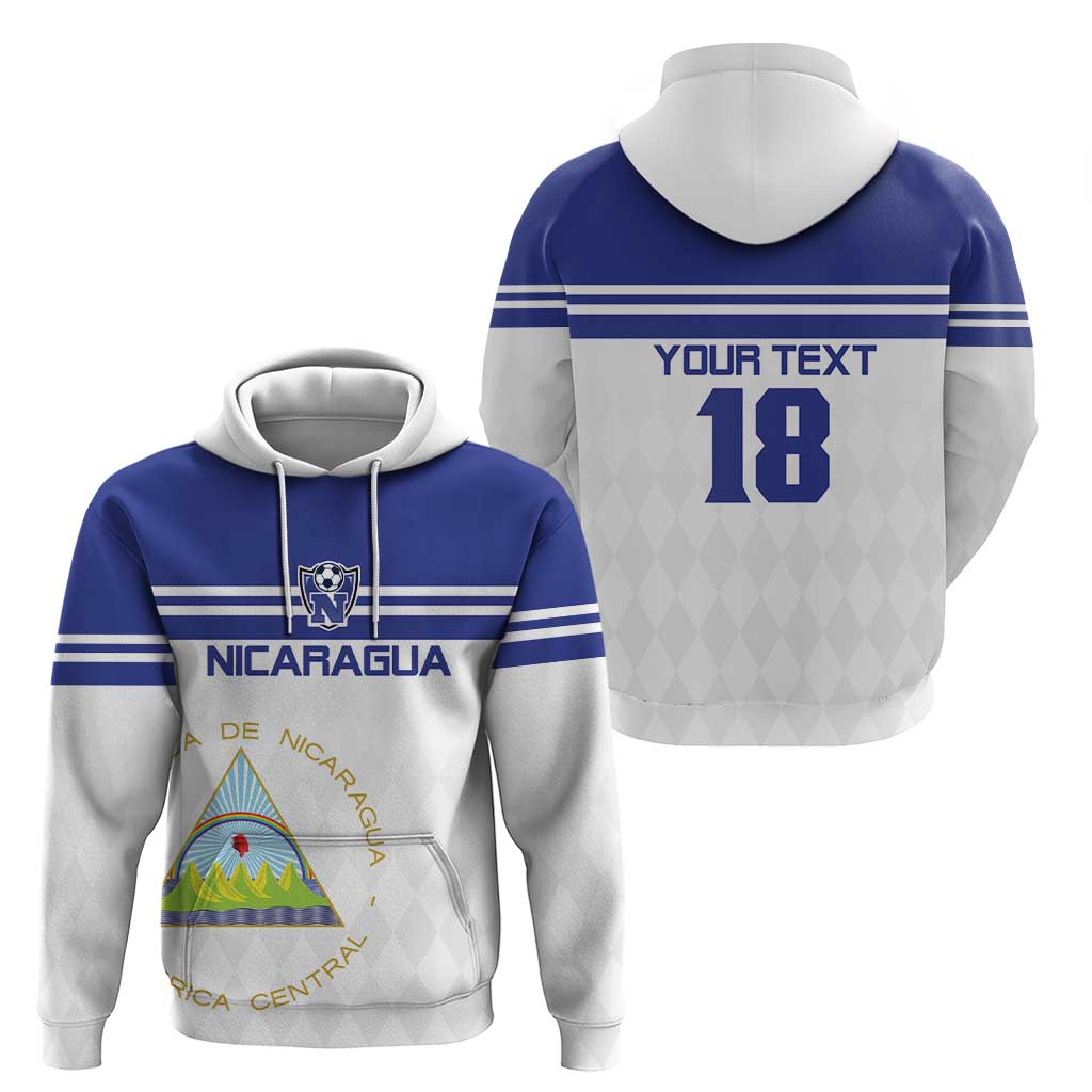 Custom Nicaragua Football Zip Hoodie La Azul y Blanco - Wonder Print Shop