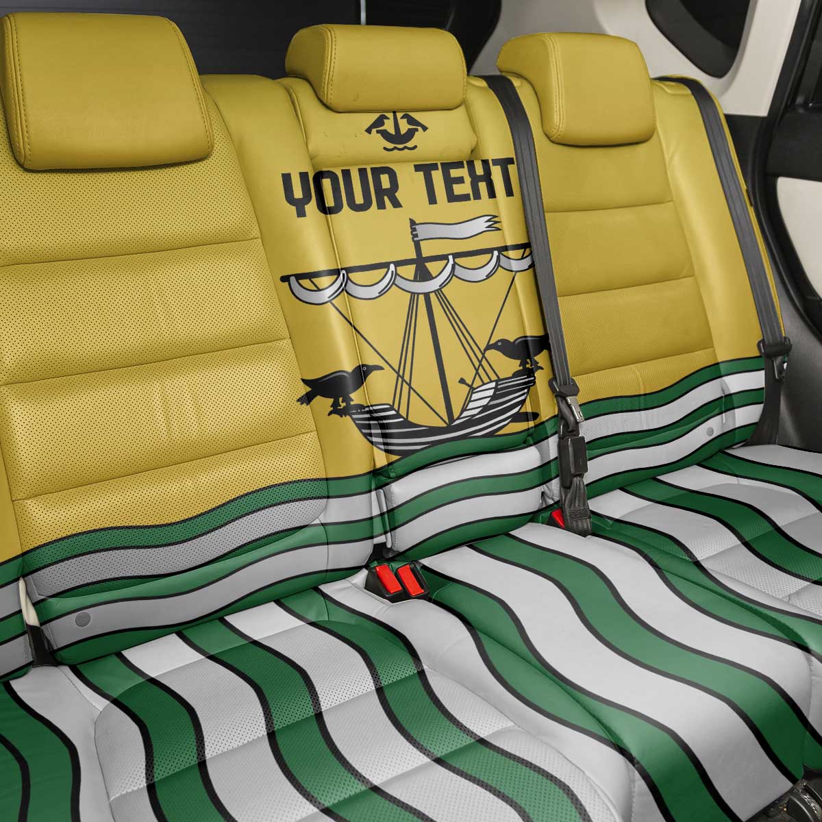 Personalized Lisbon Portugal Back Car Seat Cover Flag Style - Wonder Print Shop