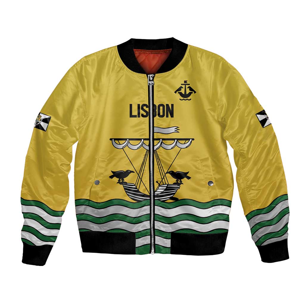 Personalized Lisbon Portugal Bomber Jacket Flag Style - Wonder Print Shop