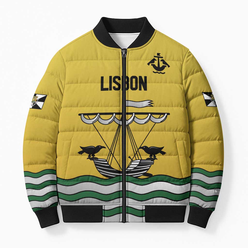 Personalized Lisbon Portugal Bomber Puffer Jacket Flag Style - Wonder Print Shop