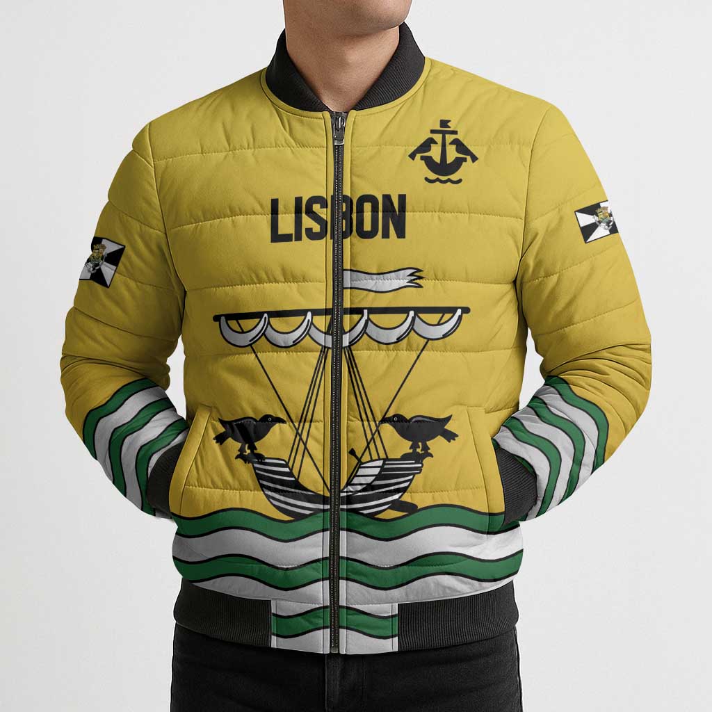 Personalized Lisbon Portugal Bomber Puffer Jacket Flag Style - Wonder Print Shop