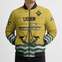 Personalized Lisbon Portugal Bomber Puffer Jacket Flag Style - Wonder Print Shop