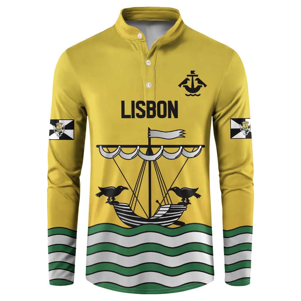 Personalized Lisbon Portugal Button Sweatshirt Flag Style - Wonder Print Shop