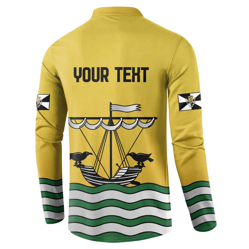 Personalized Lisbon Portugal Button Sweatshirt Flag Style - Wonder Print Shop