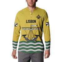 Personalized Lisbon Portugal Button Sweatshirt Flag Style - Wonder Print Shop