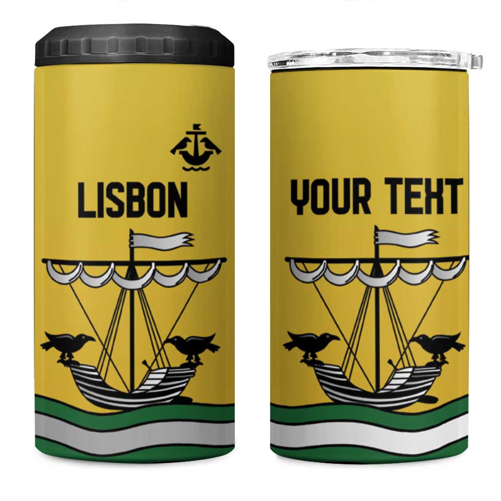 Personalized Lisbon Portugal 4 in 1 Can Cooler Tumbler Flag Style - Wonder Print Shop