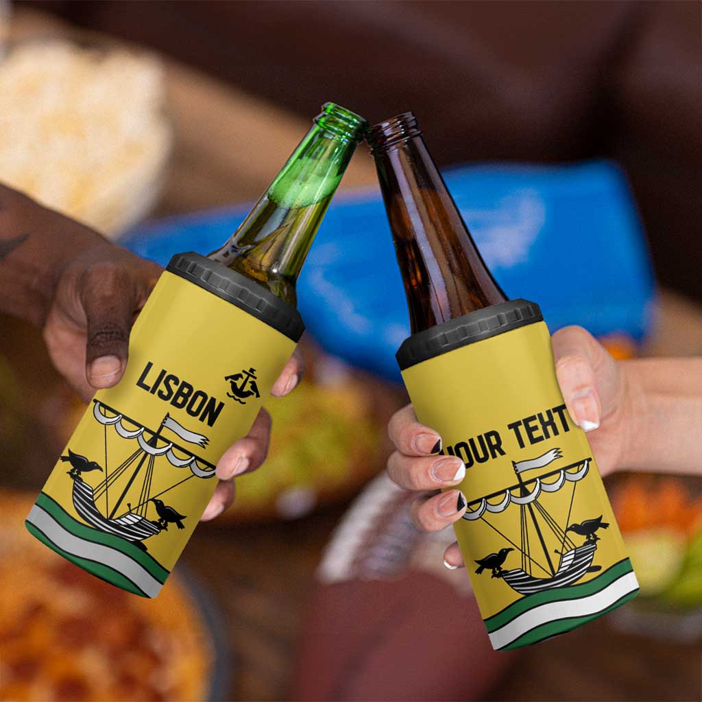 Personalized Lisbon Portugal 4 in 1 Can Cooler Tumbler Flag Style - Wonder Print Shop