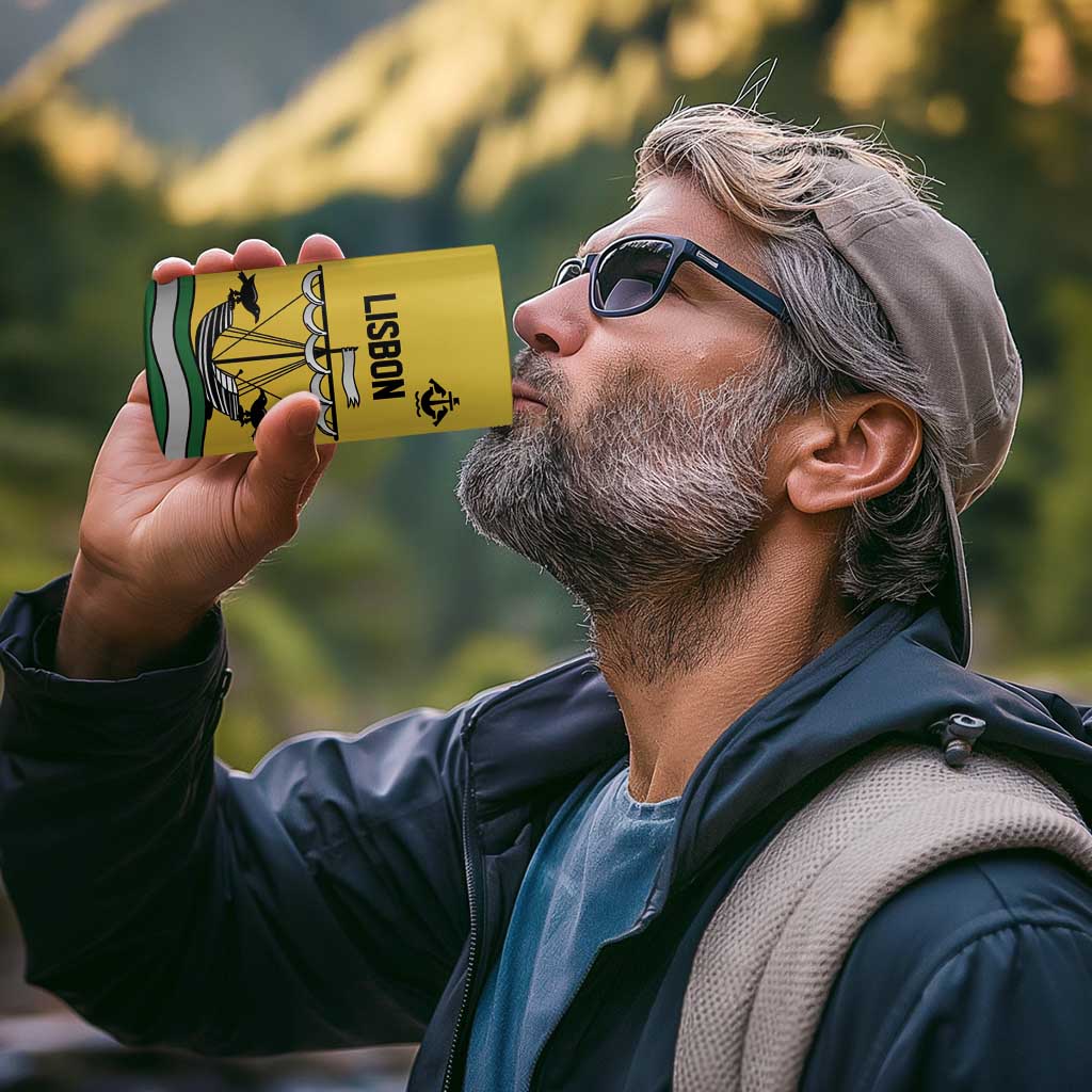 Personalized Lisbon Portugal 4 in 1 Can Cooler Tumbler Flag Style - Wonder Print Shop