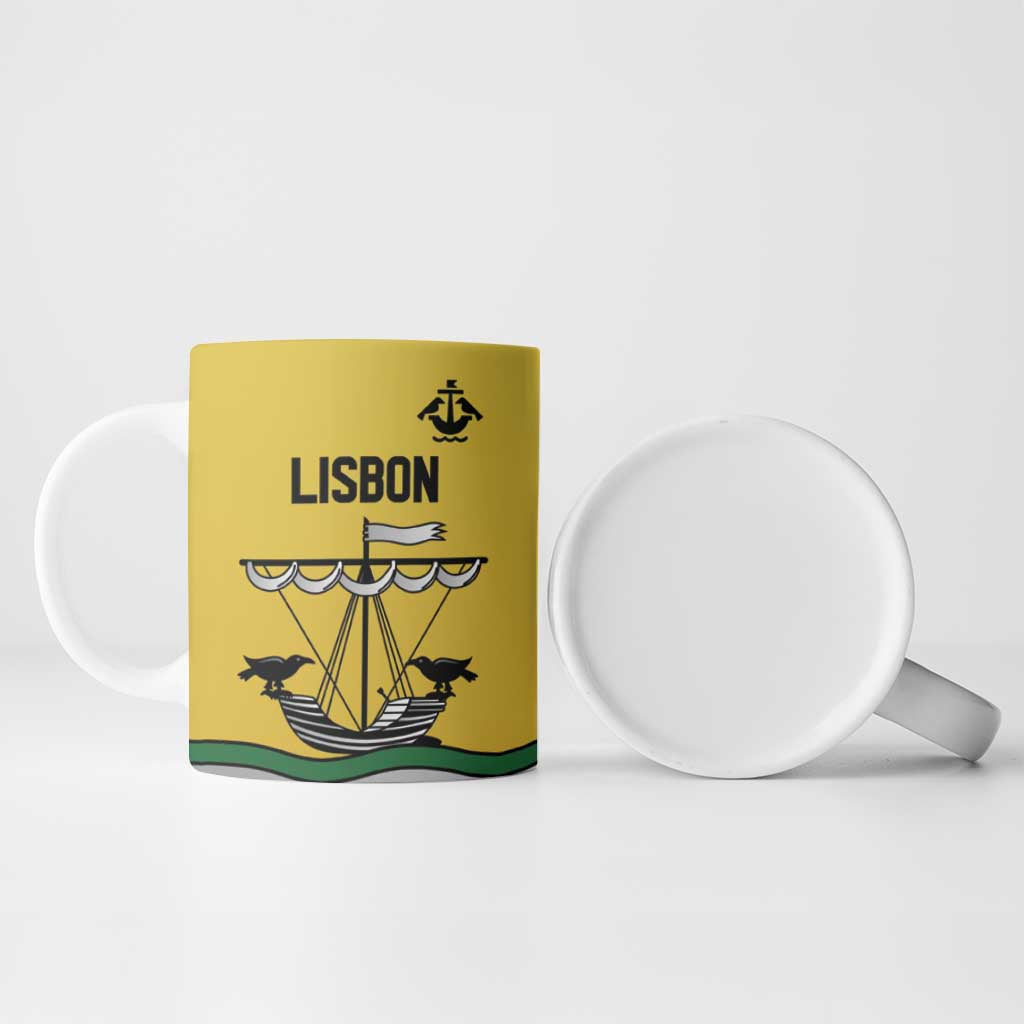Personalized Lisbon Portugal Ceramic Mug Flag Style - Wonder Print Shop