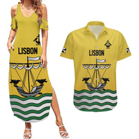 Personalized Lisbon Portugal Couples Matching Summer Maxi Dress and Hawaiian Shirt Flag Style - Wonder Print Shop