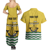 Personalized Lisbon Portugal Couples Matching Summer Maxi Dress and Hawaiian Shirt Flag Style - Wonder Print Shop