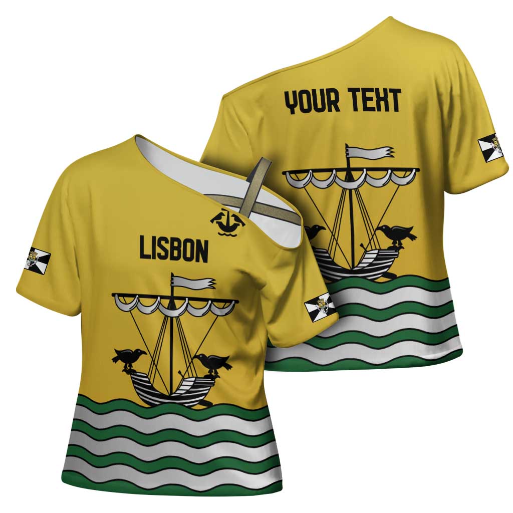 Personalized Lisbon Portugal Cross Shoulder Shirt Flag Style - Wonder Print Shop