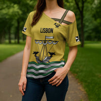 Personalized Lisbon Portugal Cross Shoulder Shirt Flag Style - Wonder Print Shop