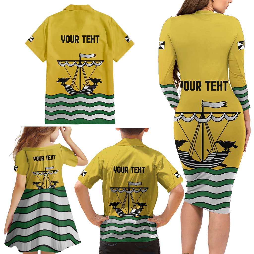 Personalized Lisbon Portugal Family Matching Long Sleeve Bodycon Dress and Hawaiian Shirt Flag Style - Wonder Print Shop