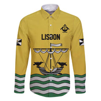 Personalized Lisbon Portugal Family Matching Long Sleeve Bodycon Dress and Hawaiian Shirt Flag Style - Wonder Print Shop