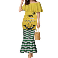 Personalized Lisbon Portugal Family Matching Mermaid Dress and Hawaiian Shirt Flag Style - Wonder Print Shop