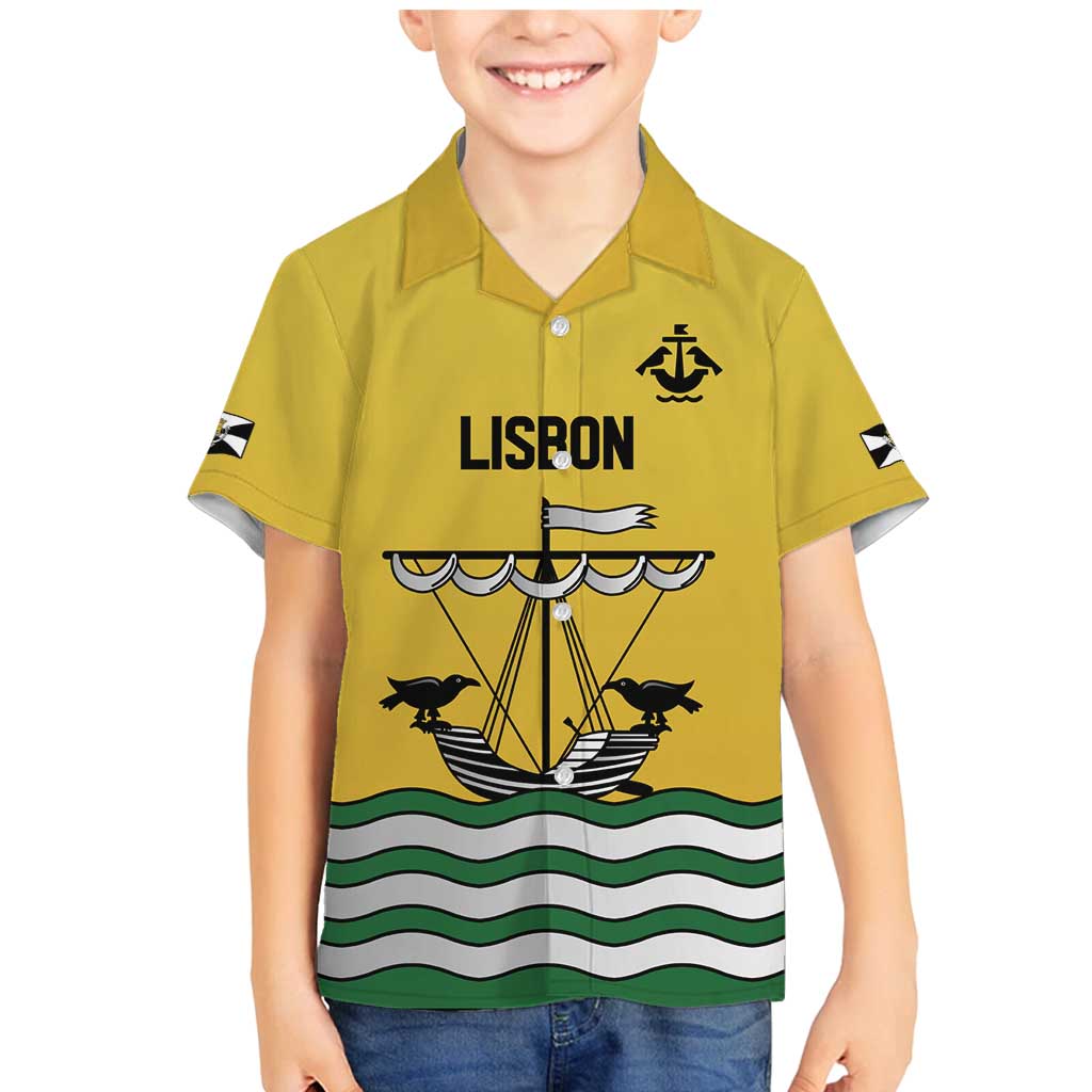 Personalized Lisbon Portugal Family Matching Mermaid Dress and Hawaiian Shirt Flag Style - Wonder Print Shop