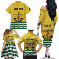 Personalized Lisbon Portugal Family Matching Off The Shoulder Long Sleeve Dress and Hawaiian Shirt Flag Style - Wonder Print Shop