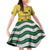 Personalized Lisbon Portugal Family Matching Off Shoulder Short Dress and Hawaiian Shirt Flag Style - Wonder Print Shop