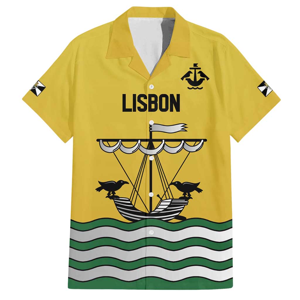 Personalized Lisbon Portugal Family Matching Off Shoulder Short Dress and Hawaiian Shirt Flag Style - Wonder Print Shop