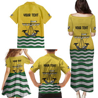 Personalized Lisbon Portugal Family Matching Puletasi and Hawaiian Shirt Flag Style - Wonder Print Shop