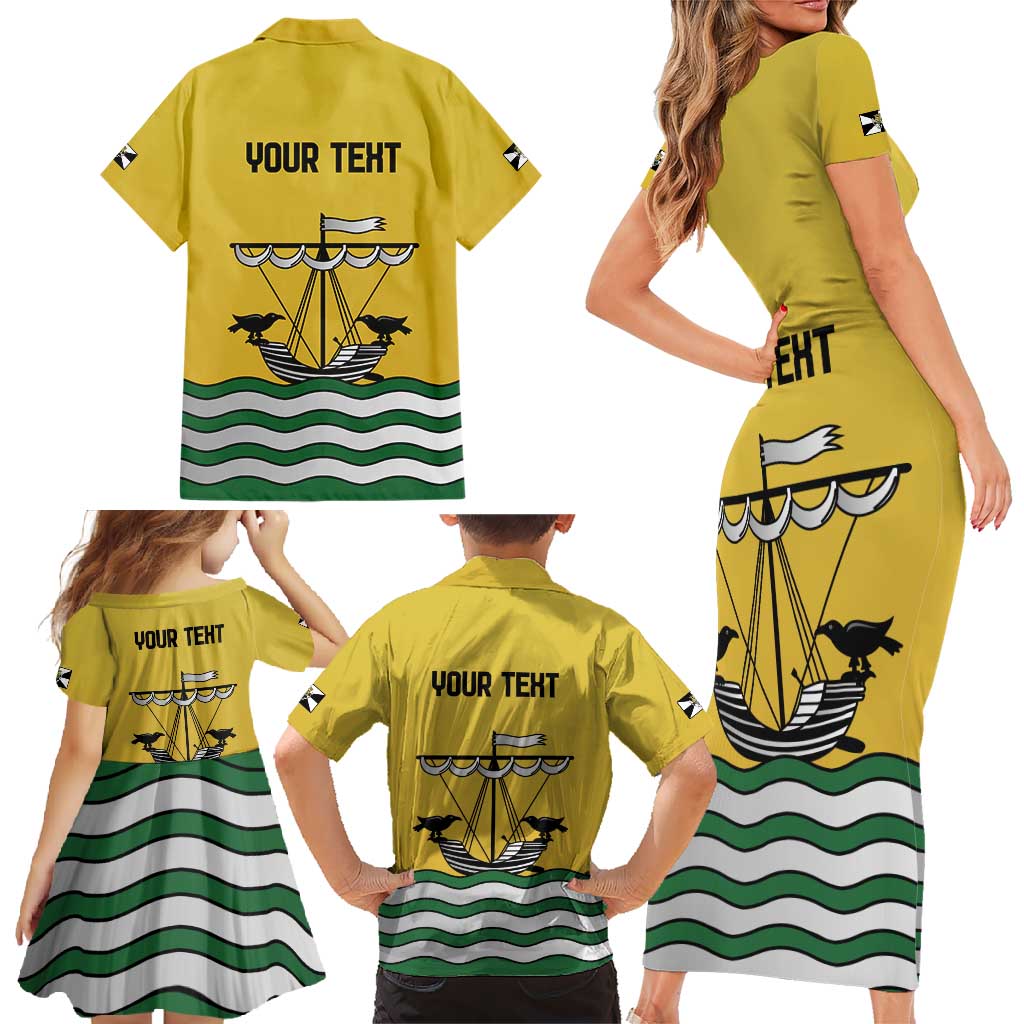 Personalized Lisbon Portugal Family Matching Short Sleeve Bodycon Dress and Hawaiian Shirt Flag Style - Wonder Print Shop