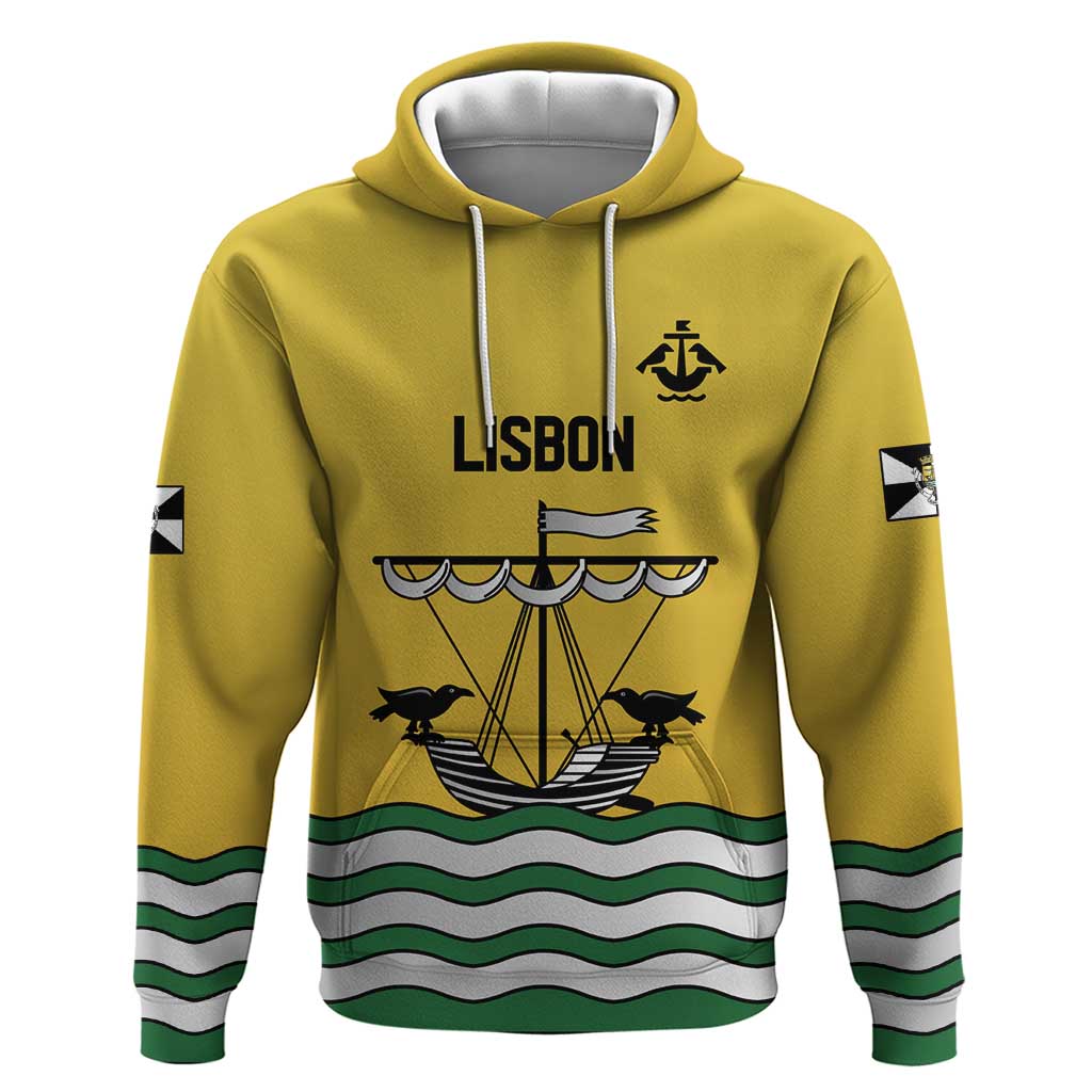 Personalized Lisbon Portugal Hoodie Flag Style - Wonder Print Shop