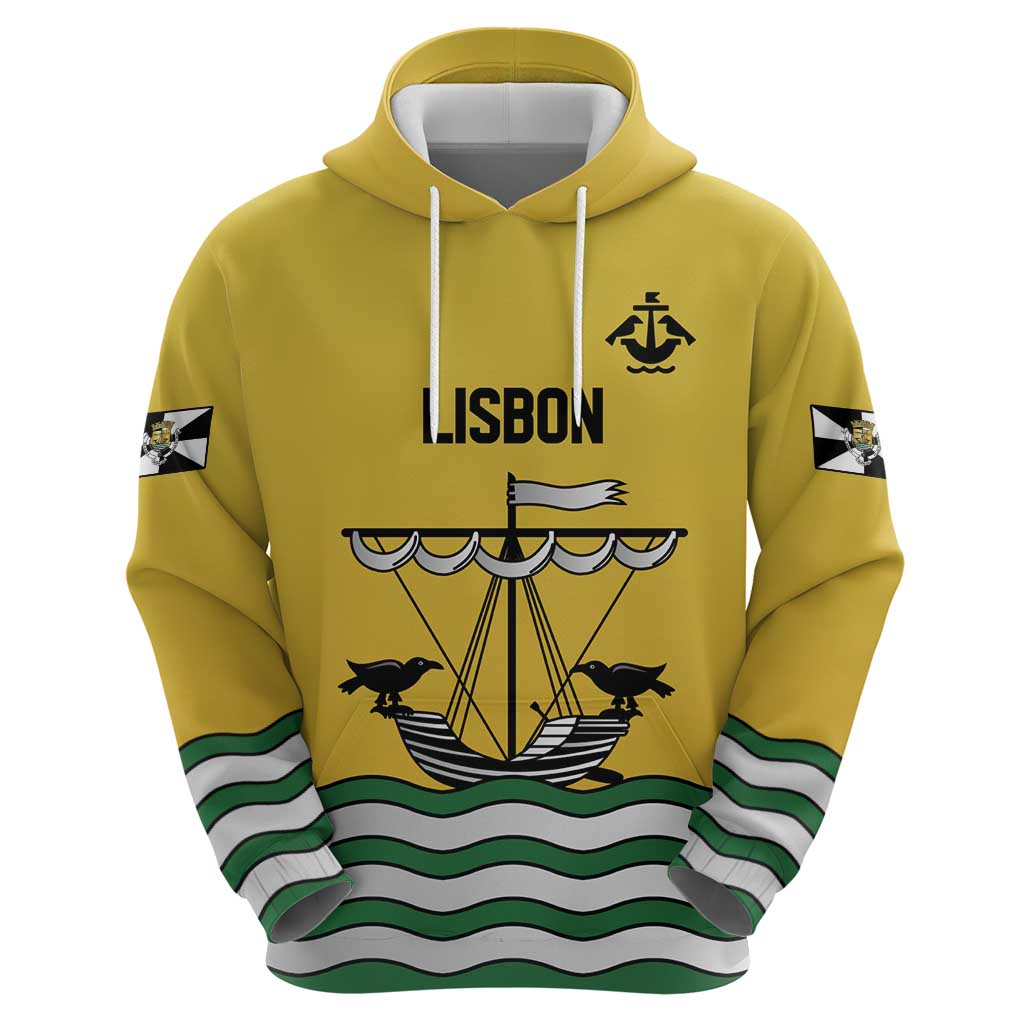 Personalized Lisbon Portugal Hoodie Flag Style - Wonder Print Shop