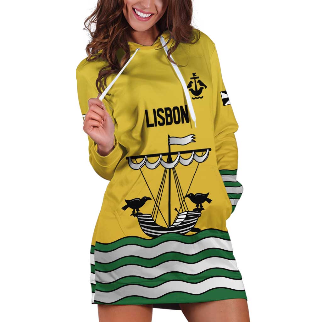 Personalized Lisbon Portugal Hoodie Dress Flag Style - Wonder Print Shop
