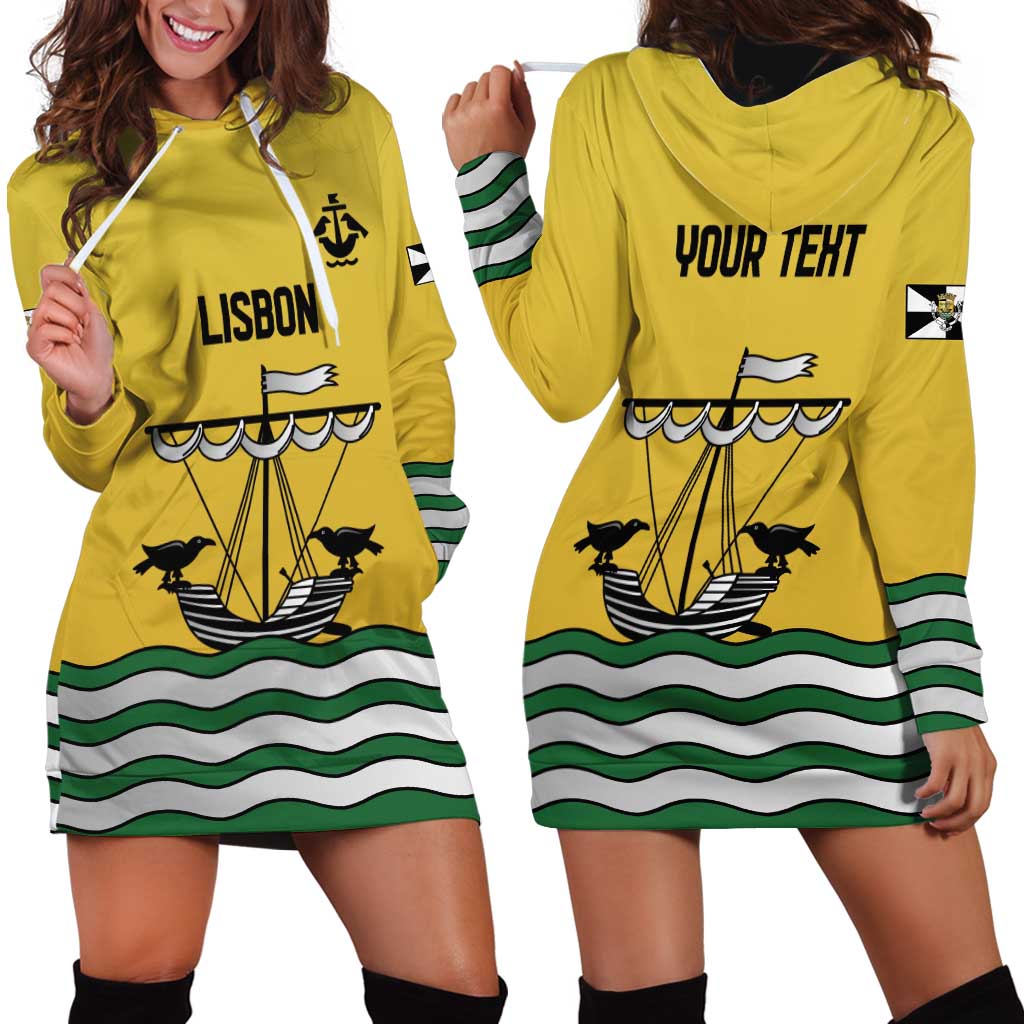 Personalized Lisbon Portugal Hoodie Dress Flag Style - Wonder Print Shop