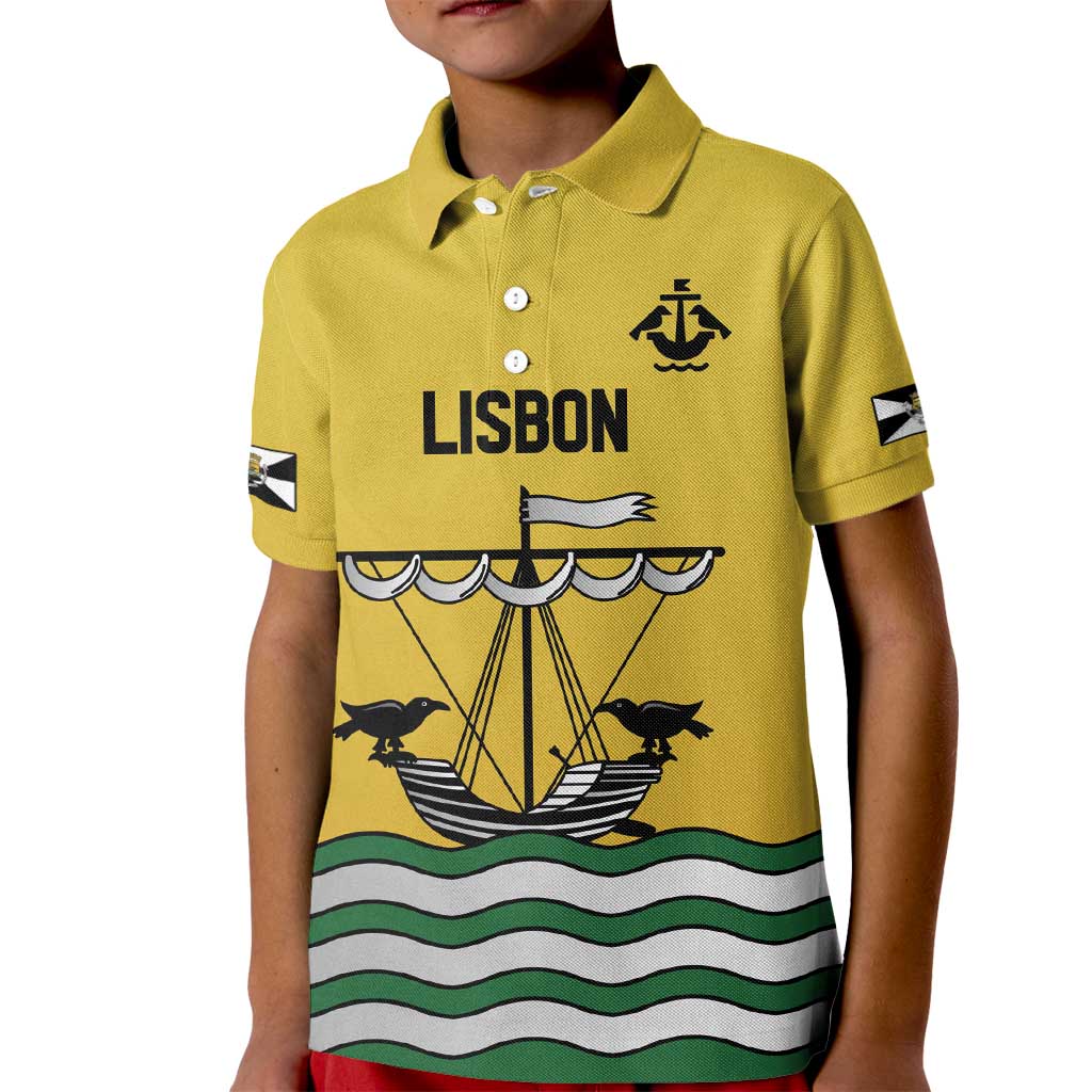 Personalized Lisbon Portugal Kid Polo Shirt Flag Style - Wonder Print Shop