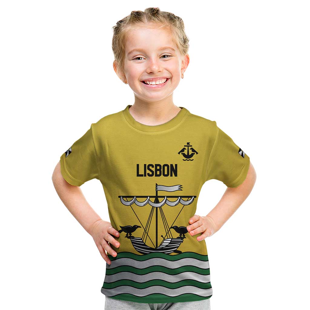 Personalized Lisbon Portugal Kid T Shirt Flag Style - Wonder Print Shop