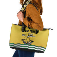 Personalized Lisbon Portugal Leather Tote Bag Flag Style - Wonder Print Shop