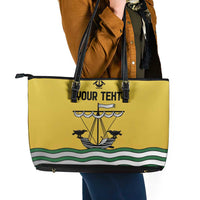 Personalized Lisbon Portugal Leather Tote Bag Flag Style - Wonder Print Shop