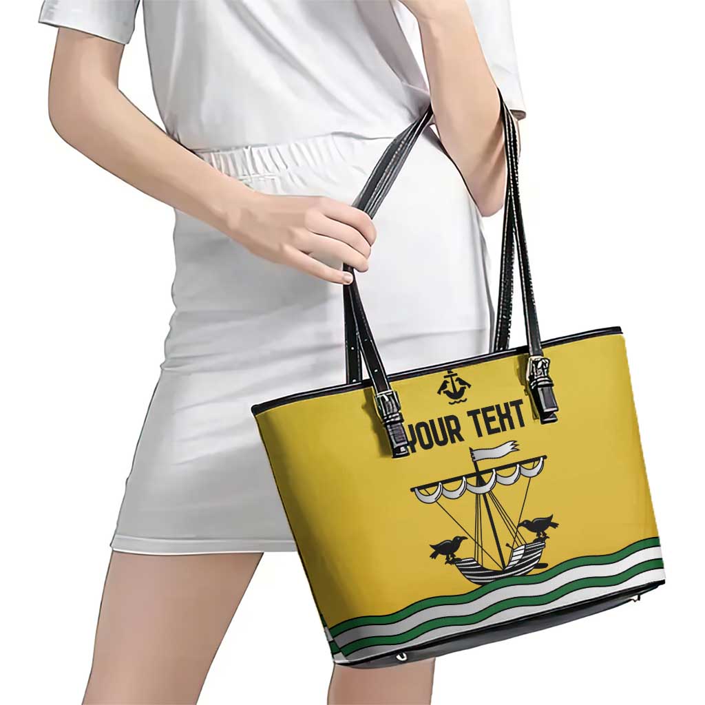Personalized Lisbon Portugal Leather Tote Bag Flag Style - Wonder Print Shop