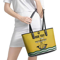 Personalized Lisbon Portugal Leather Tote Bag Flag Style - Wonder Print Shop