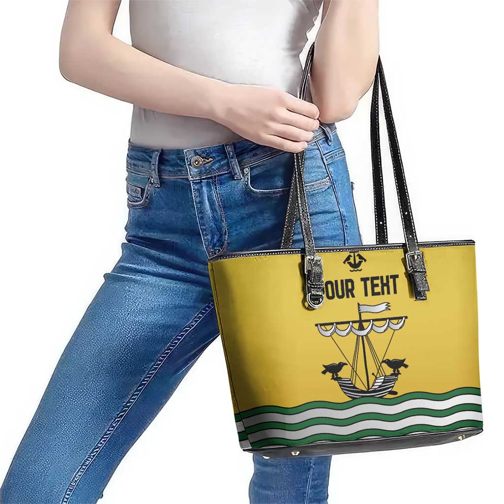 Personalized Lisbon Portugal Leather Tote Bag Flag Style - Wonder Print Shop