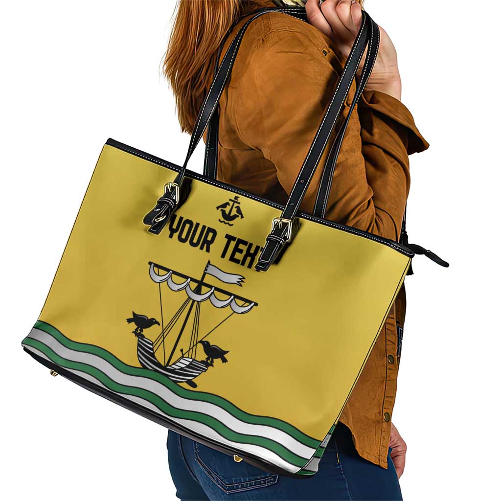 Personalized Lisbon Portugal Leather Tote Bag Flag Style - Wonder Print Shop