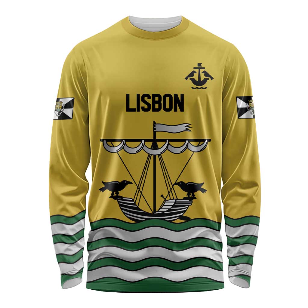 Personalized Lisbon Portugal Long Sleeve Shirt Flag Style - Wonder Print Shop