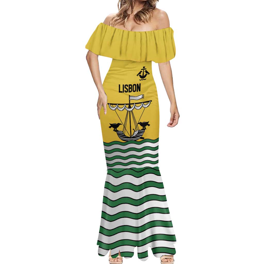 Personalized Lisbon Portugal Mermaid Dress Flag Style - Wonder Print Shop