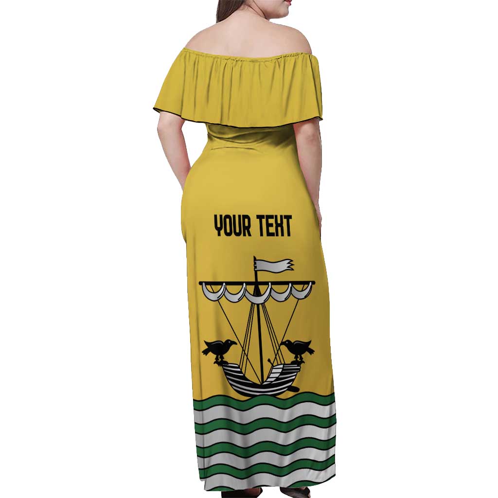 Personalized Lisbon Portugal Off Shoulder Maxi Dress Flag Style - Wonder Print Shop