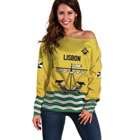 Personalized Lisbon Portugal Off Shoulder Sweater Flag Style - Wonder Print Shop